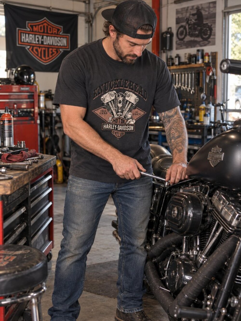Knucklehead Harley-Davidson TShirt - LARGE